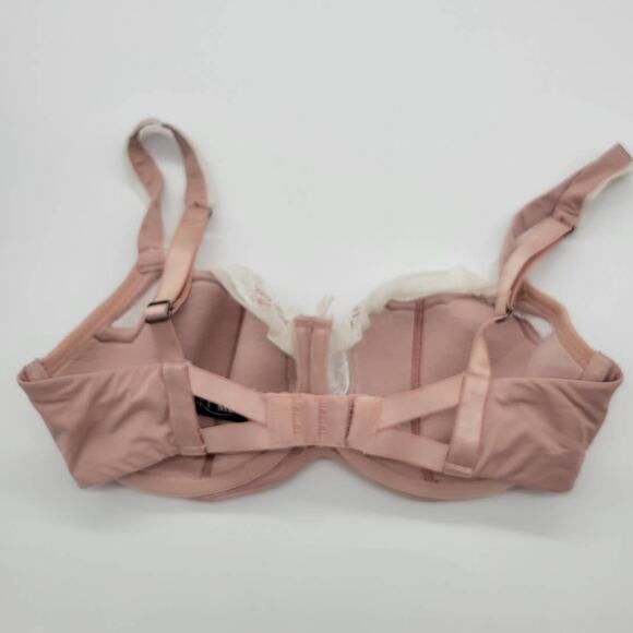 Adore Me Pinkish tan with White Lace Bottom Cup Underwire Bra Size 34DD - Picture 2 of 7
